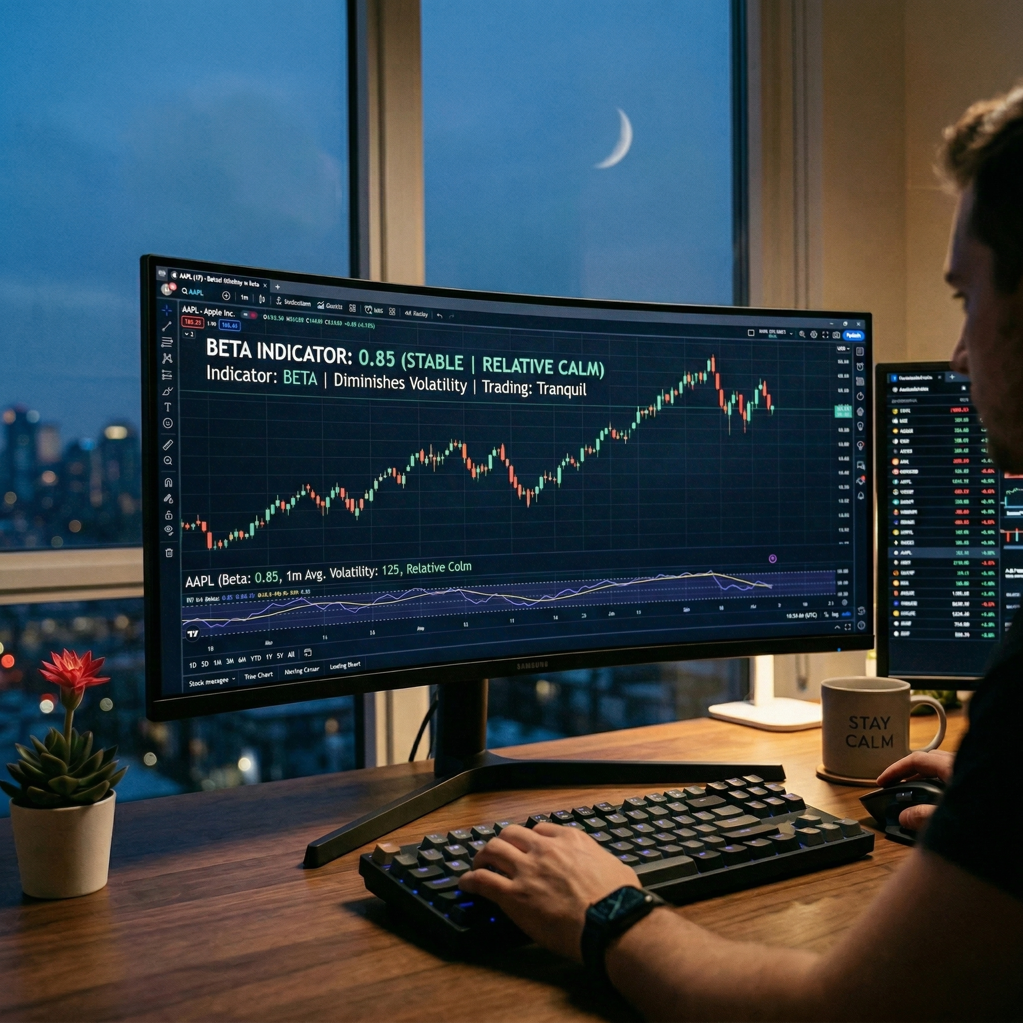 beta indicator on trading screen